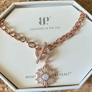 Bomb Party NK18545 The Avery Necklace Moonstone on Rose Gold w/Removable Pendant